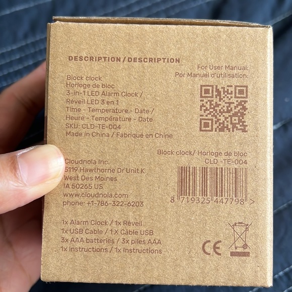 Cloudnola Block Clock - Cube Alarm Clock - Picture 5 of 6